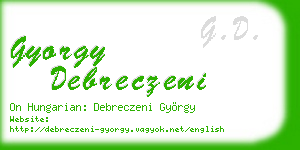 gyorgy debreczeni business card